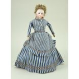 Sweet small size F.G bisque shoulder head fashion doll, French circa 1875,