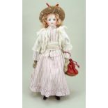 Madame Barrois bisque shoulder head fashion doll, French circa 1875,