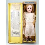 Tete Jumeau DEP all original bisque head doll in original box, size 8, French circa 1900,