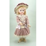 Pintel & Godchaux bisque head Bebe doll, French circa 1890,