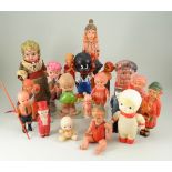 Collection of various celluloid Dolls,