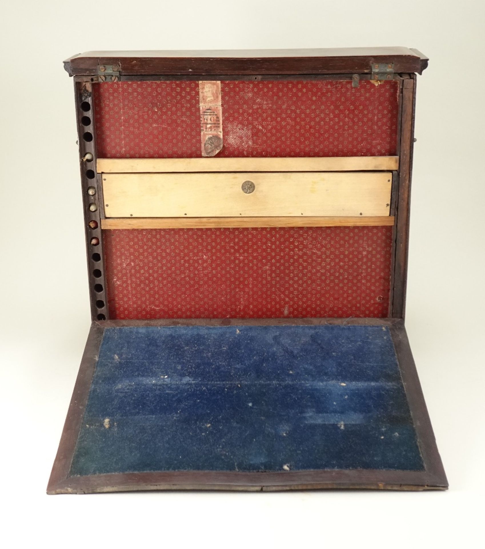 An unusual wooden upright piano sewing box or Necessaire, English 19th century, - Image 7 of 7