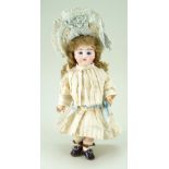 Small bisque head doll, size 3, probably Pintel & Godchaux, French circa 1890,