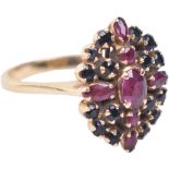 An 18ct gold ruby and sapphire ring