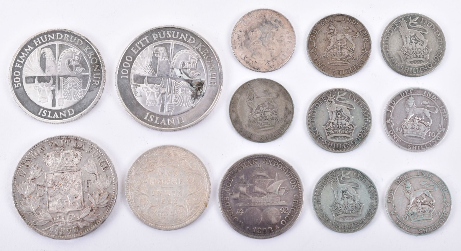 A number of silver coins, including Leopold II 1875 5F - Image 2 of 2