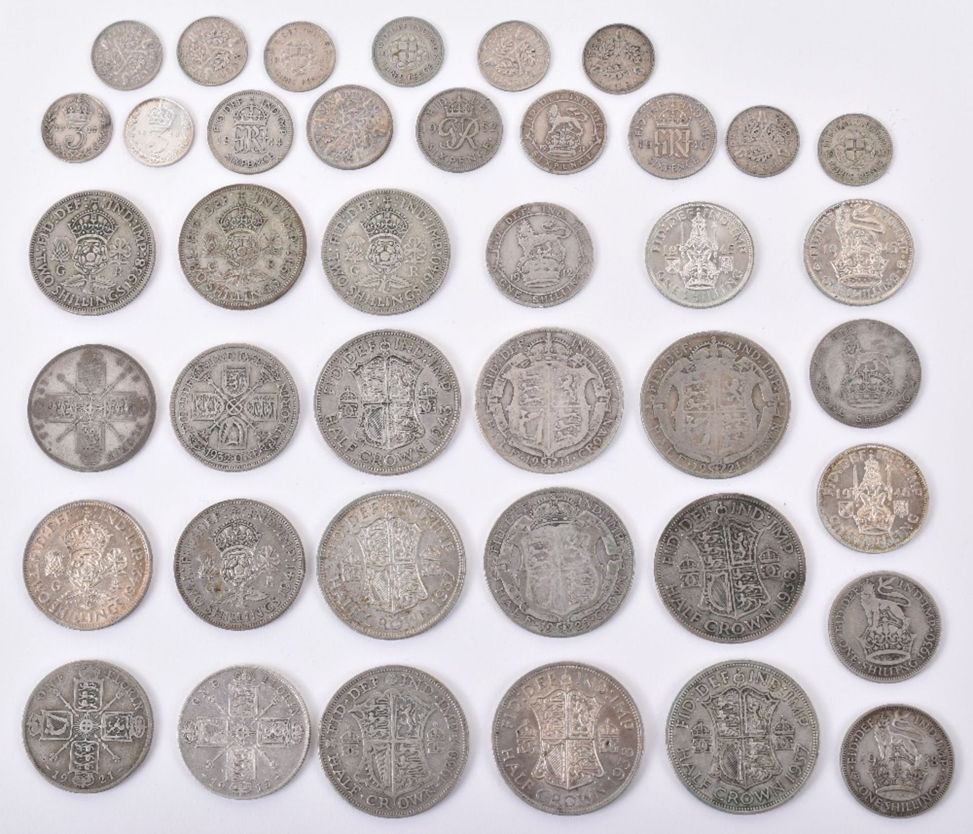 A selection of mainly pre 1947 British coinage