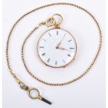 A fine and early Patek, Geneva 18ct (unmarked) gold pocket watch