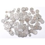 A quantity of pre 1947 British silver coins, some pre 1921 included