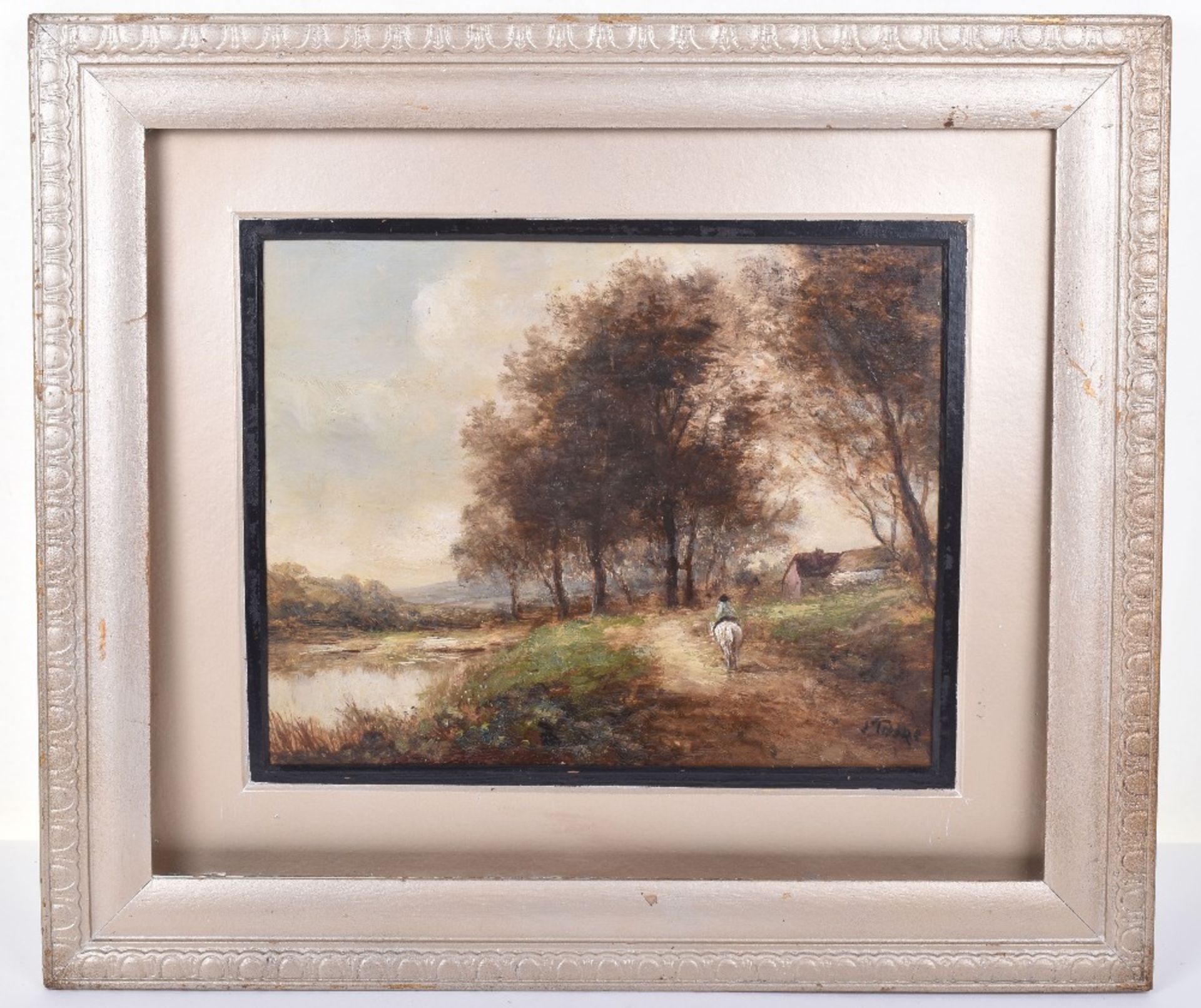 Three Joseph Thors (1843-1898) oil on boards with country scenes - Image 2 of 4