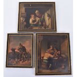 Three mid 19th century copies of David Teniers (1610-1690) oil on tin