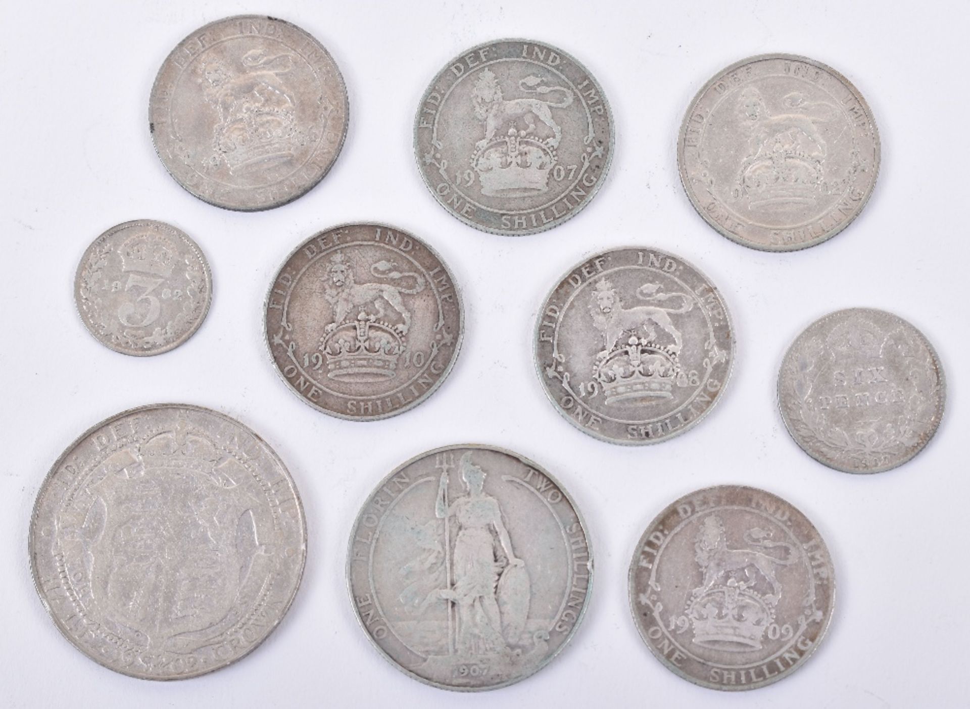 A selection of Edward VII silver coins - Image 2 of 2