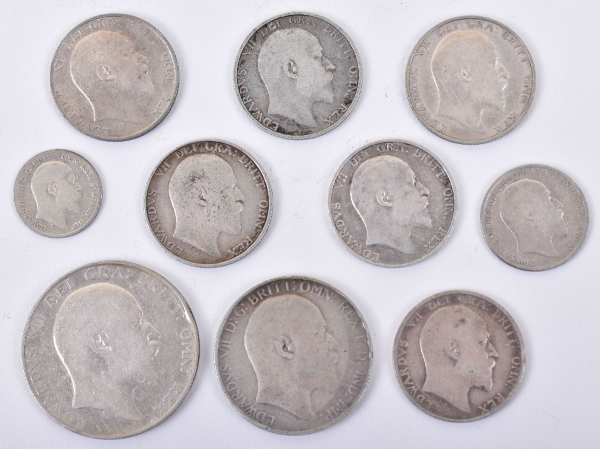 A selection of Edward VII silver coins