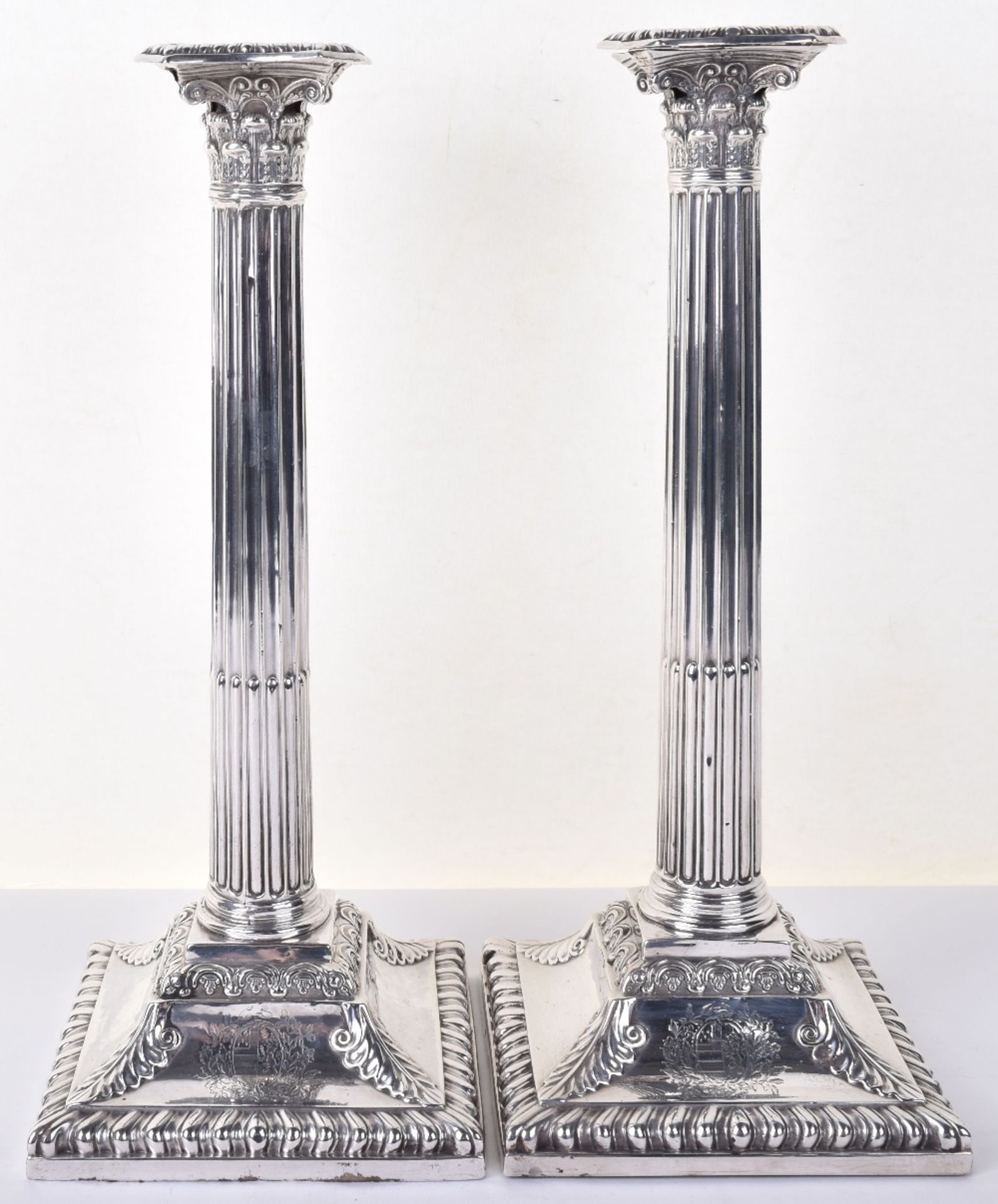 A pair of early George III silver candlesticks, by Eric Romer, London 1766