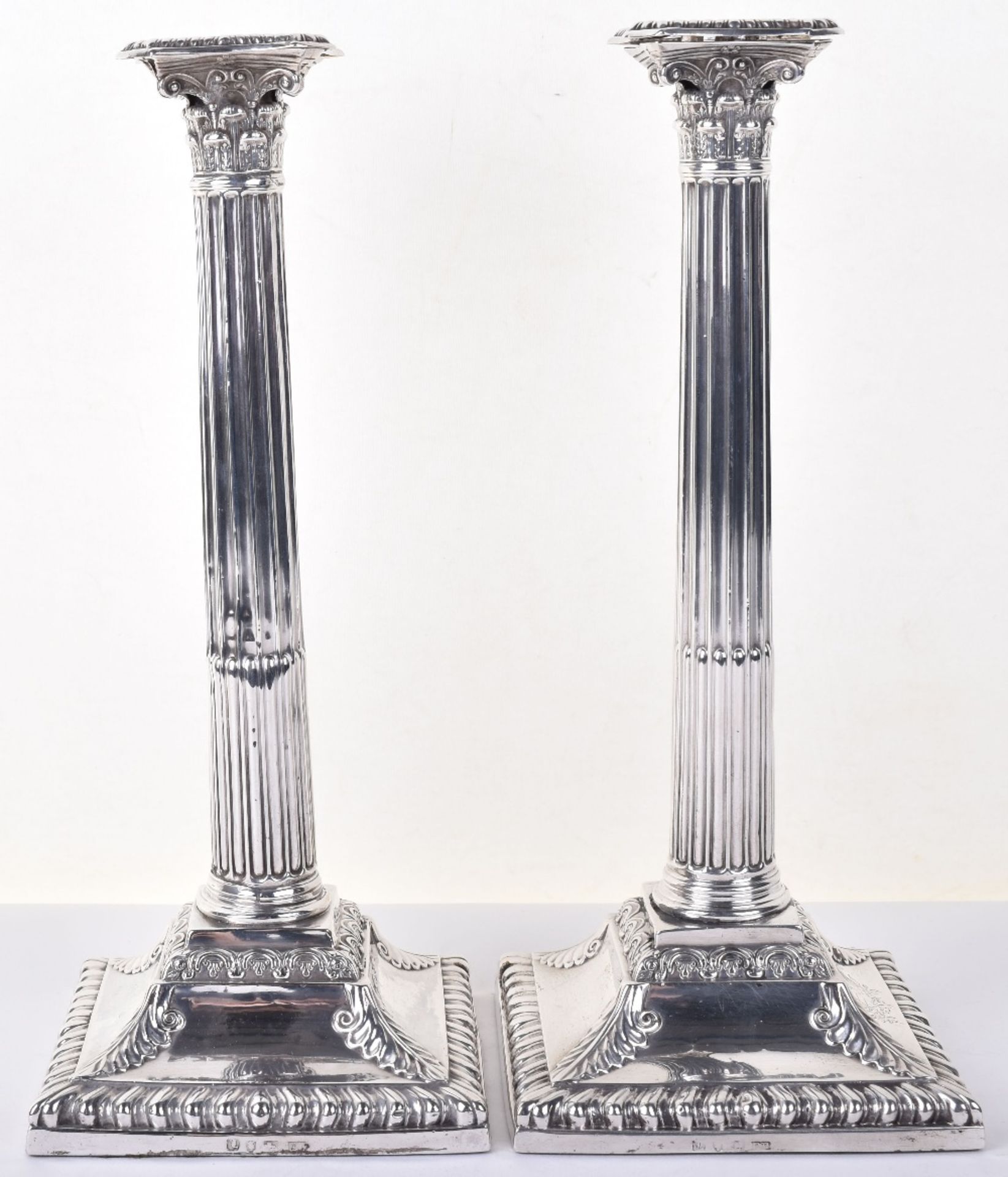 A pair of early George III silver candlesticks, by Eric Romer, London 1766 - Image 2 of 9