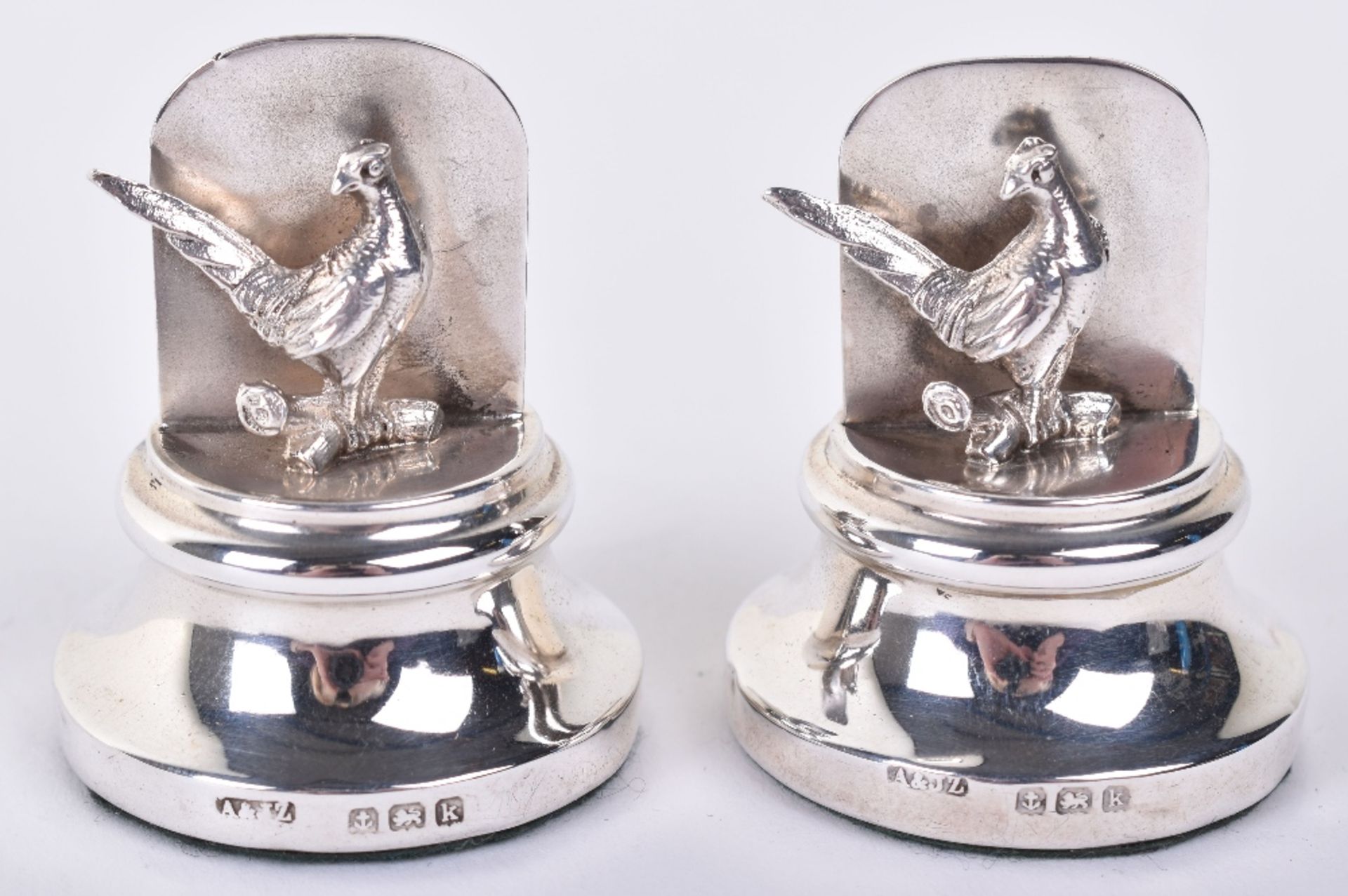 A pair of Edward VII silver menu holders, Birmingham 1909