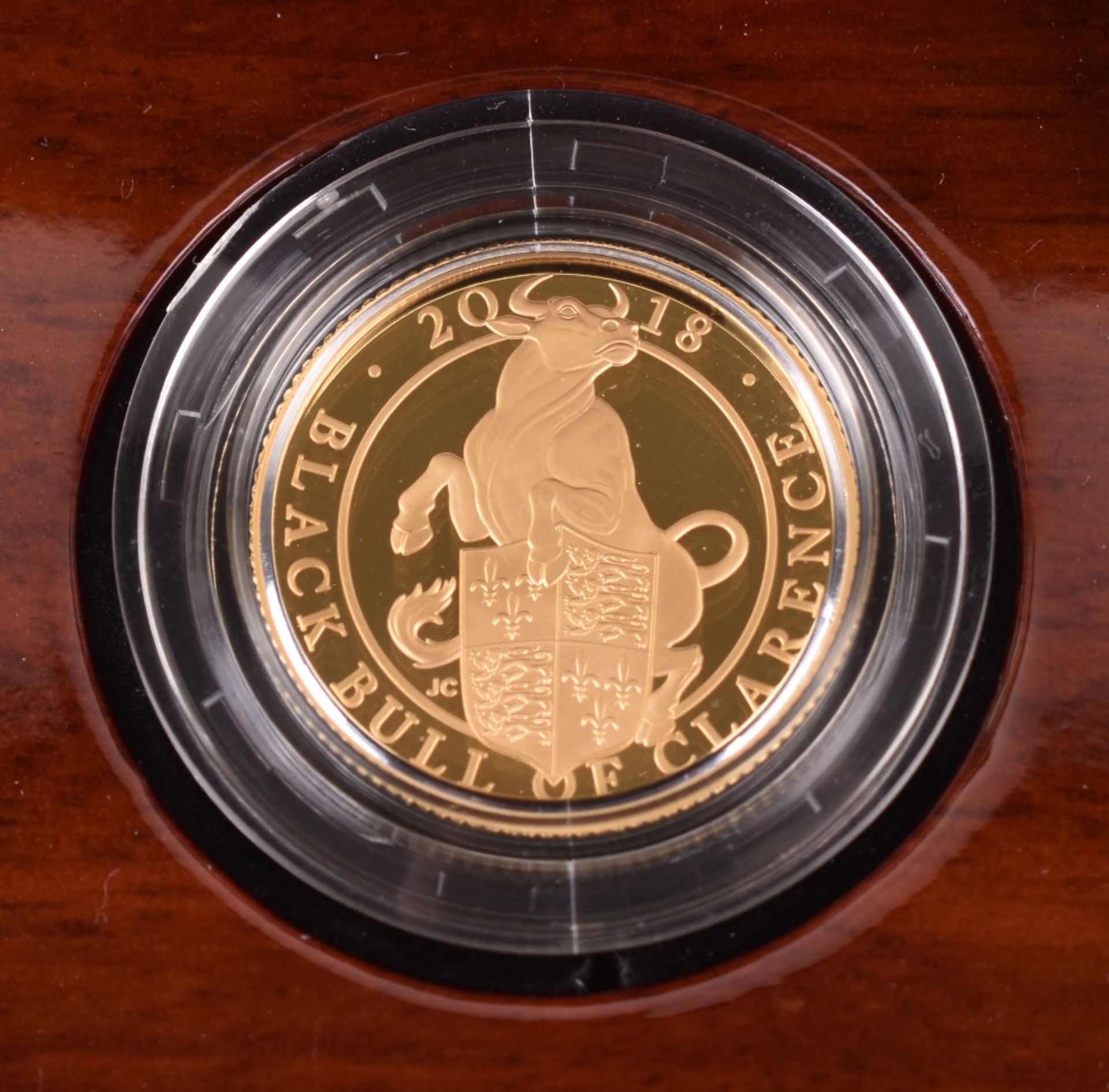 The Queen’s Beasts, The Black Bull of Clarence, .999 fine gold, 2017 Proof Coin - Image 2 of 3