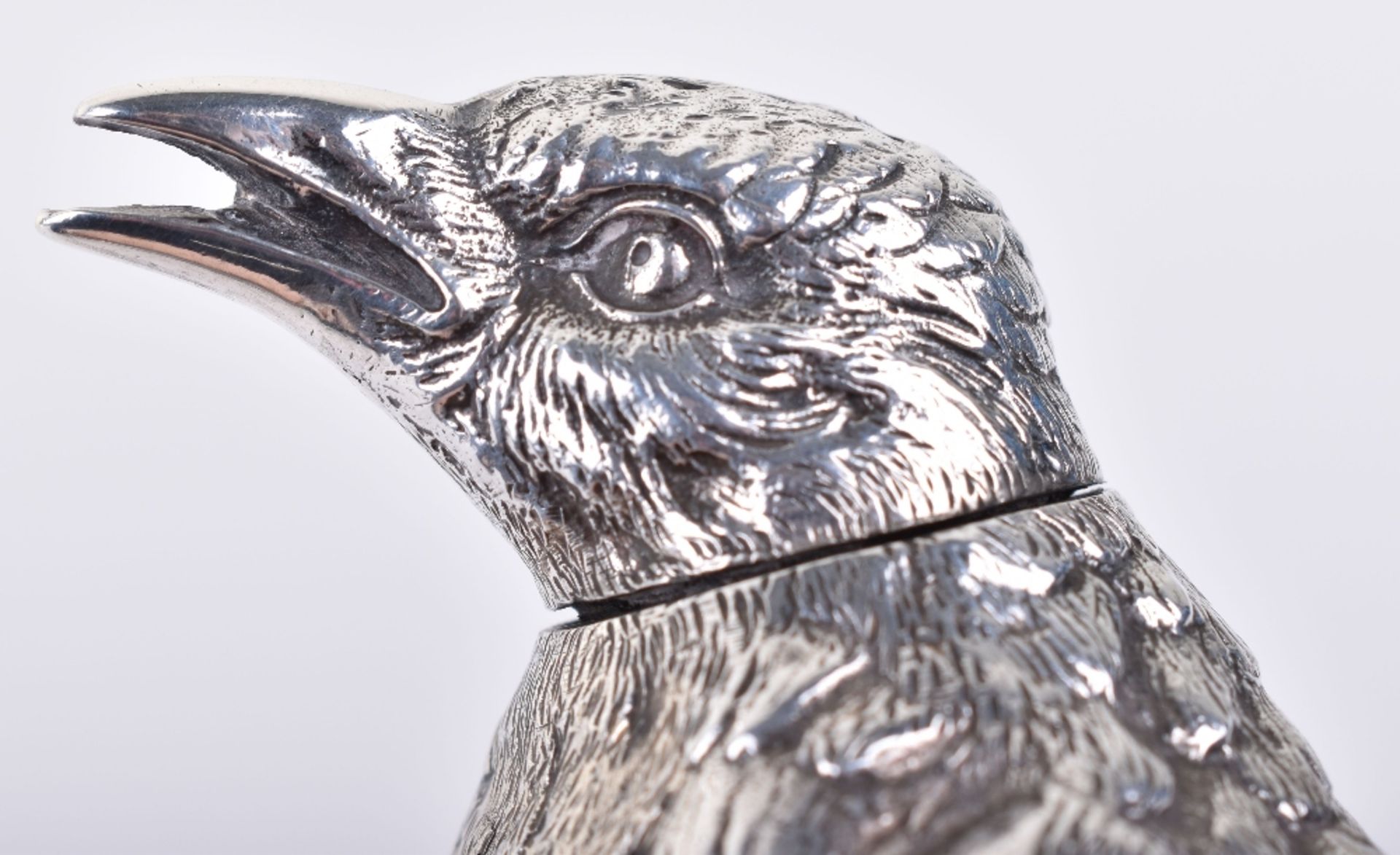 A silver magpie pepperette/spice pot, 1975 - Image 6 of 6