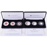 A 2017 and 2018 set of Remembrance Day Silver Proof three coin set