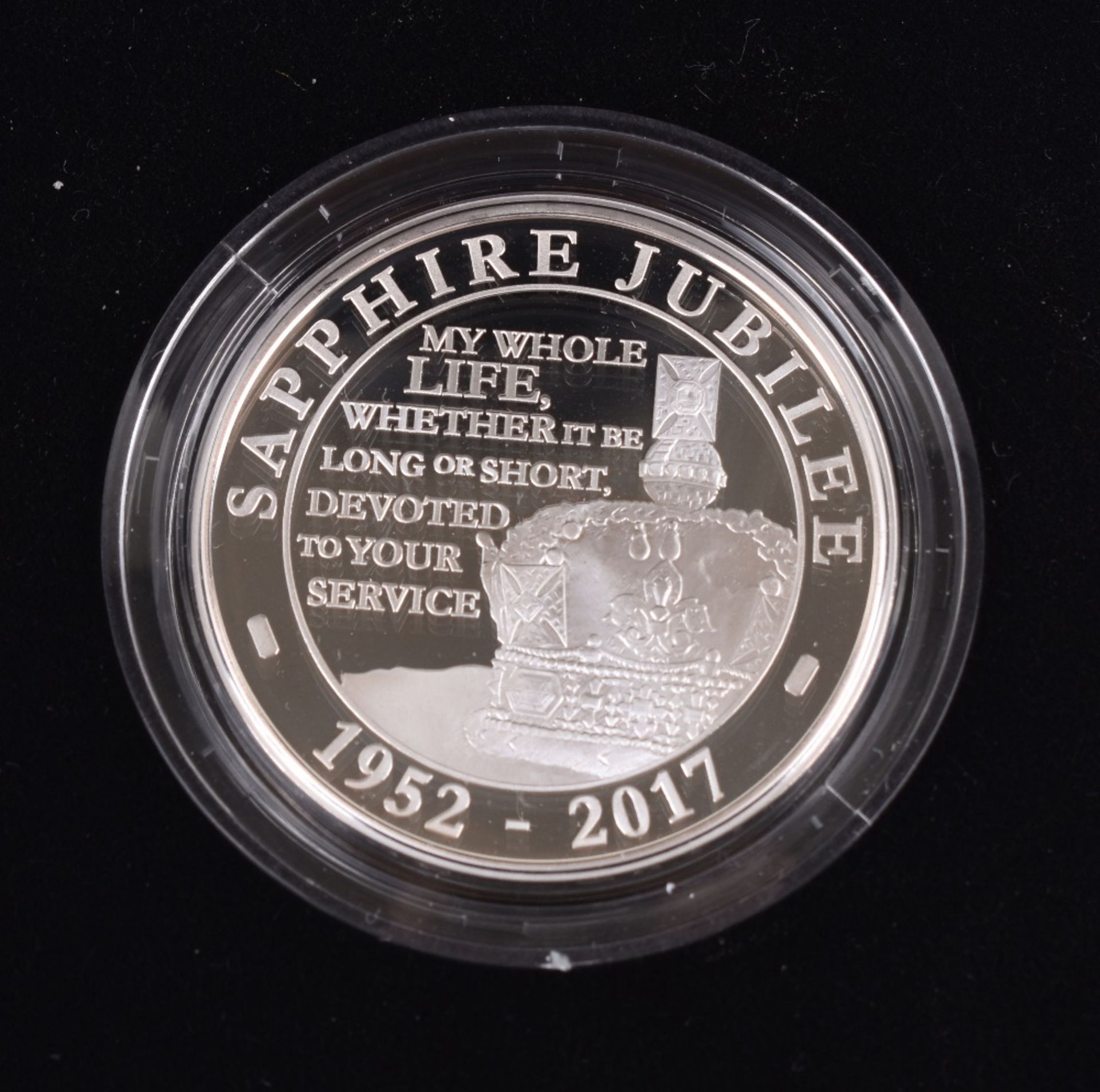 1952-2017 Sapphire Jubilee Silver Proof £5 coin - Image 2 of 3