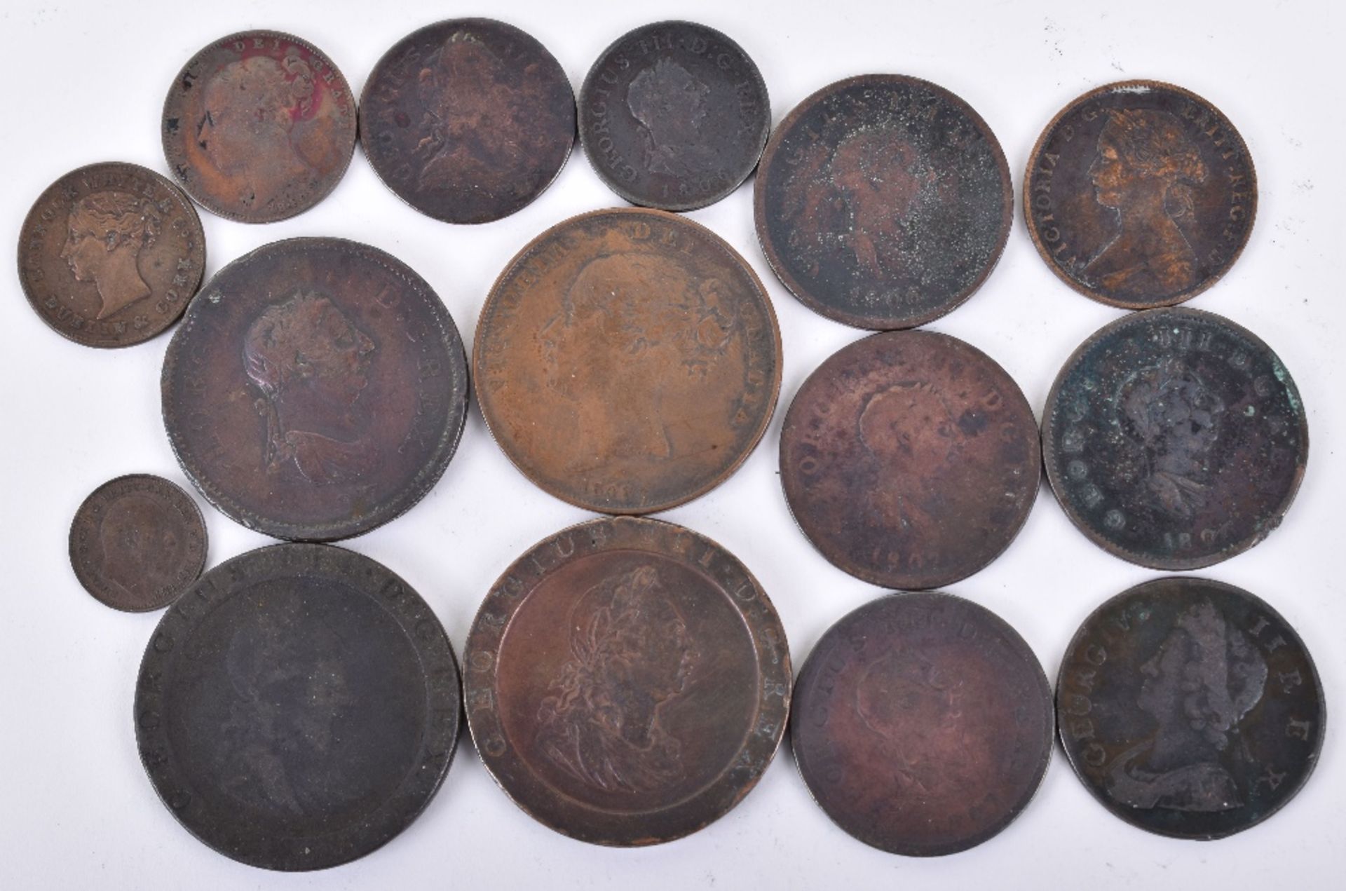 A selection of 18th and 19th century copper coinage