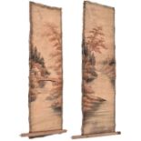 A pair of Chinese Kesi tapestry wall hangings