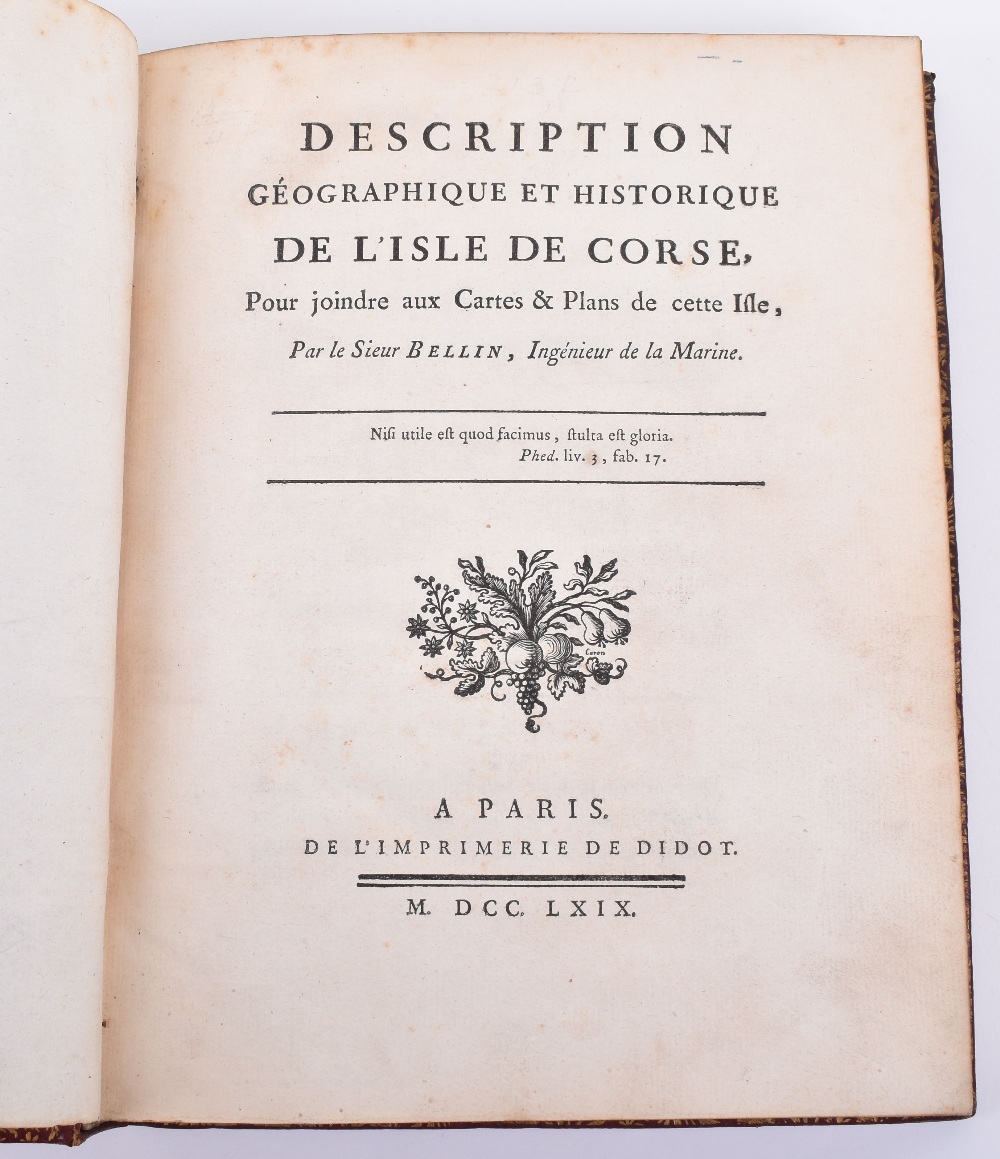 M.Bellin, "Description Geographique et Historique De L'Isle de Corse (Corsica) pour joindre aux Cart - Image 3 of 23