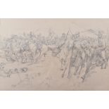 Franco Prussian War Pencil Sketch of The Battle of Sedan