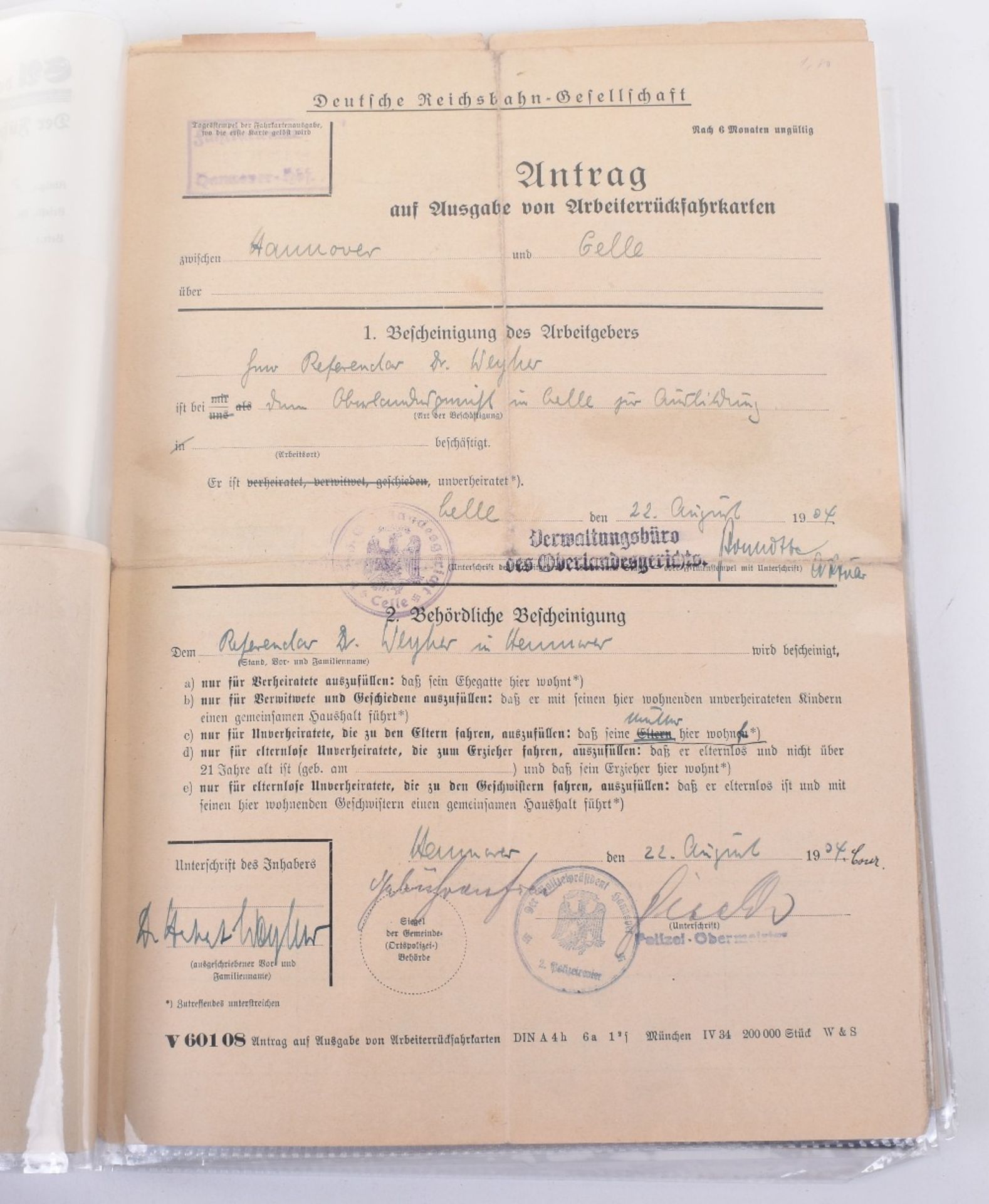 Important and Unusually Comprehensive Document Grouping to a German Lawyer Herr Herbert Weyher, with - Image 6 of 25