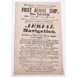 First Aerial Ship the Eagle, Original Handbill from 1835