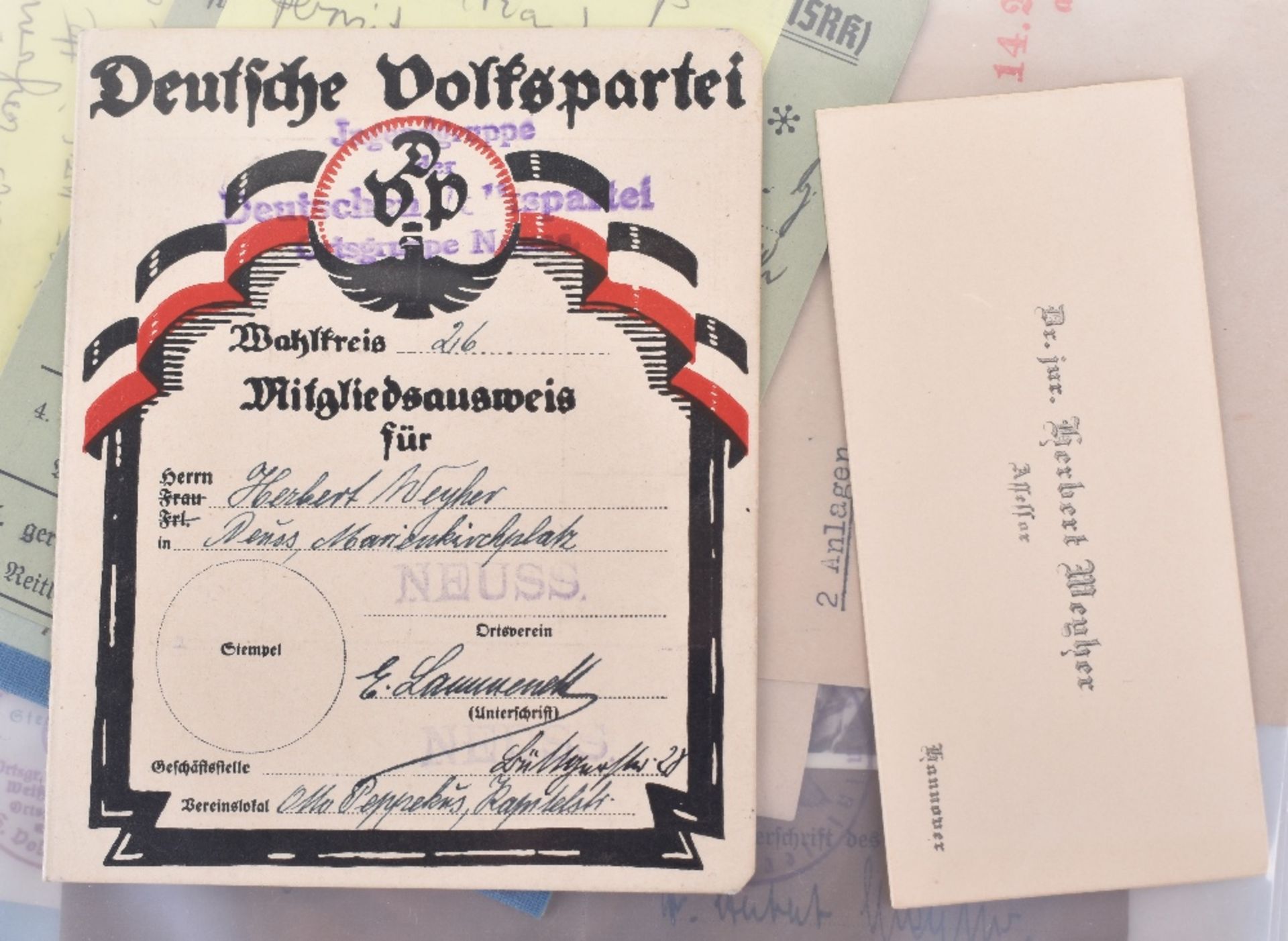 Important and Unusually Comprehensive Document Grouping to a German Lawyer Herr Herbert Weyher, with - Image 14 of 25