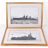 Framed and Glazed Photographs of Royal Naval Ships