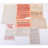 Selection of WW2 Safe Conduct and Aerial Propaganda Leaflets