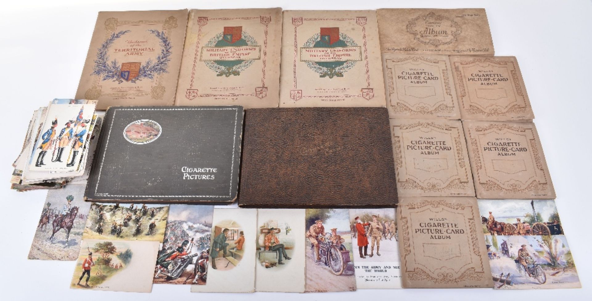 Quantity of Military Cigarette Picture-Cards Albums