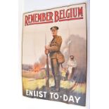 Iconic WW1 Parliamentary Recruiting Poster No16 – Remember Belgium Enlist To-Day