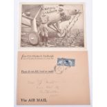 Charles Lindbergh, Original Commemorative Photograph with Facsimile Signed Message