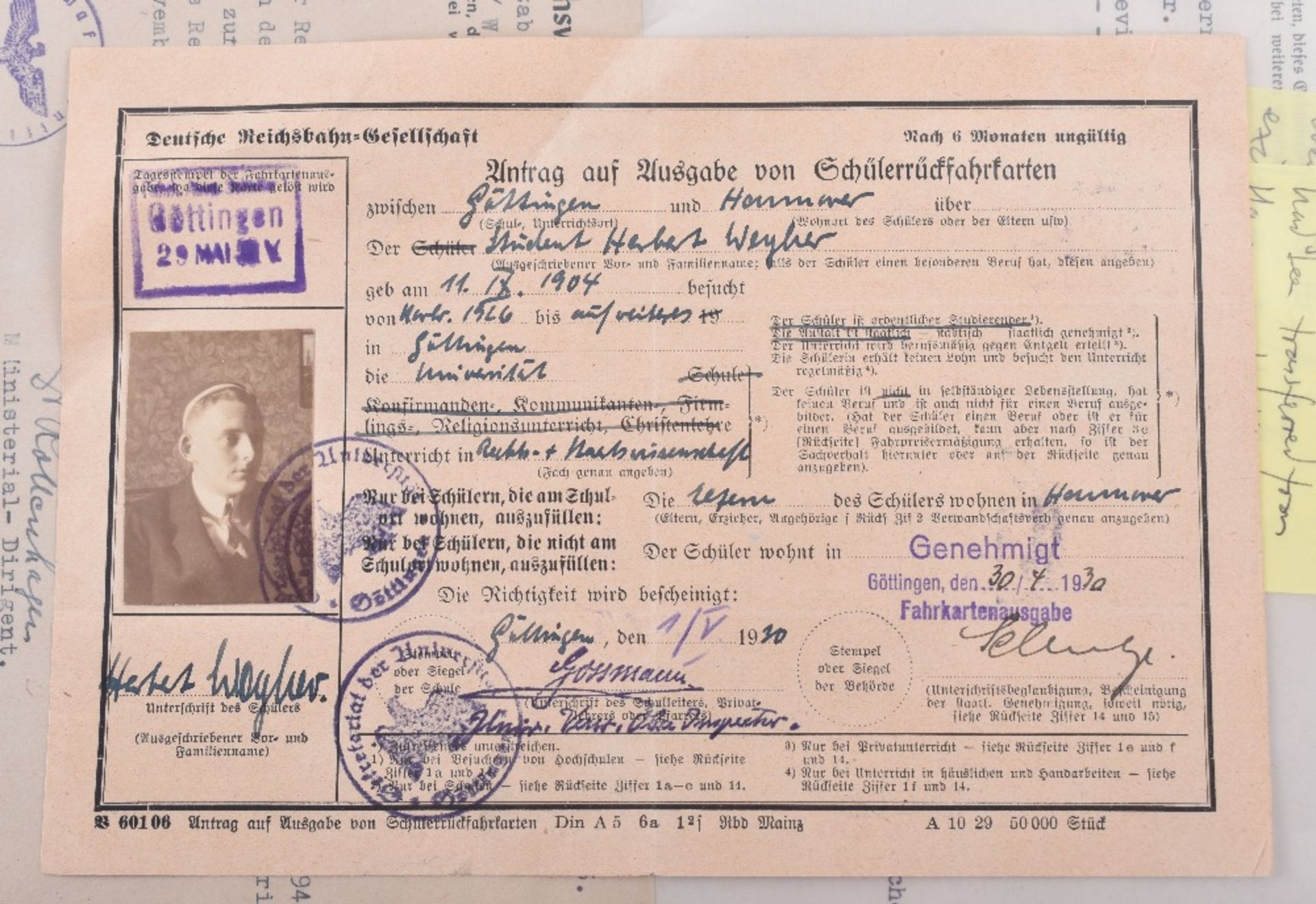 Important and Unusually Comprehensive Document Grouping to a German Lawyer Herr Herbert Weyher, with - Image 20 of 25