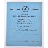 Very Substantial Archive Relating to Oswald Mosley’s British Union of Fascists (B.U.F) and British F