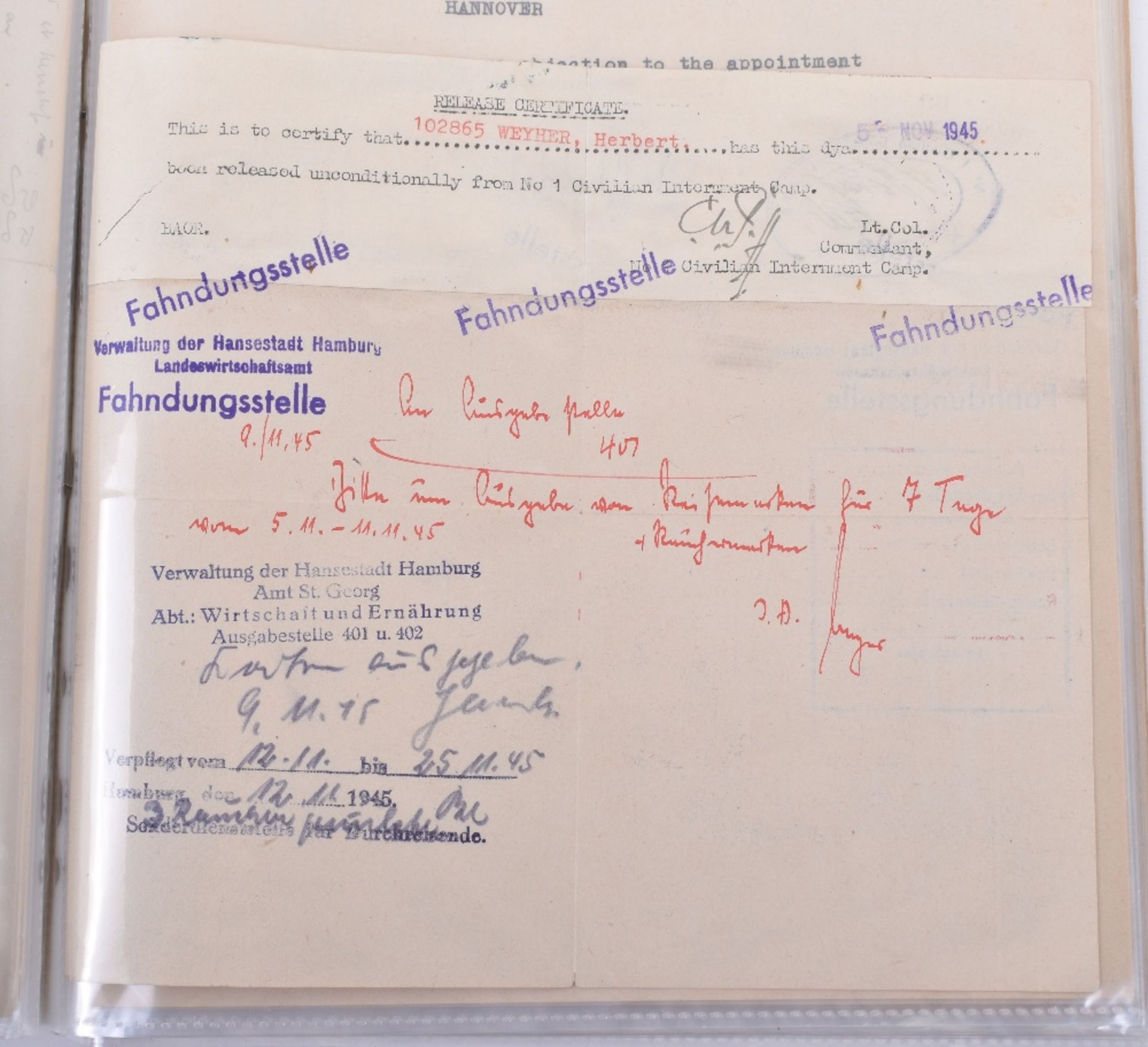 Important and Unusually Comprehensive Document Grouping to a German Lawyer Herr Herbert Weyher, with - Image 21 of 25