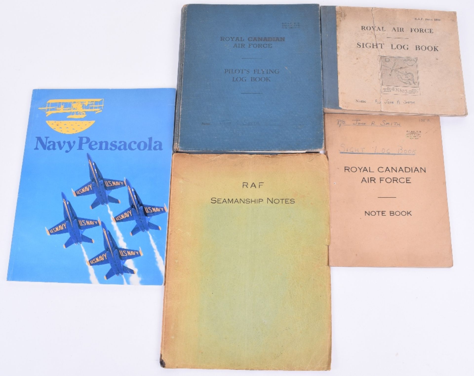 Royal Canadian Air Force Pilots Flying Log Book