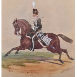 R Simkin Royal Horse Artillery Officer Watercolour