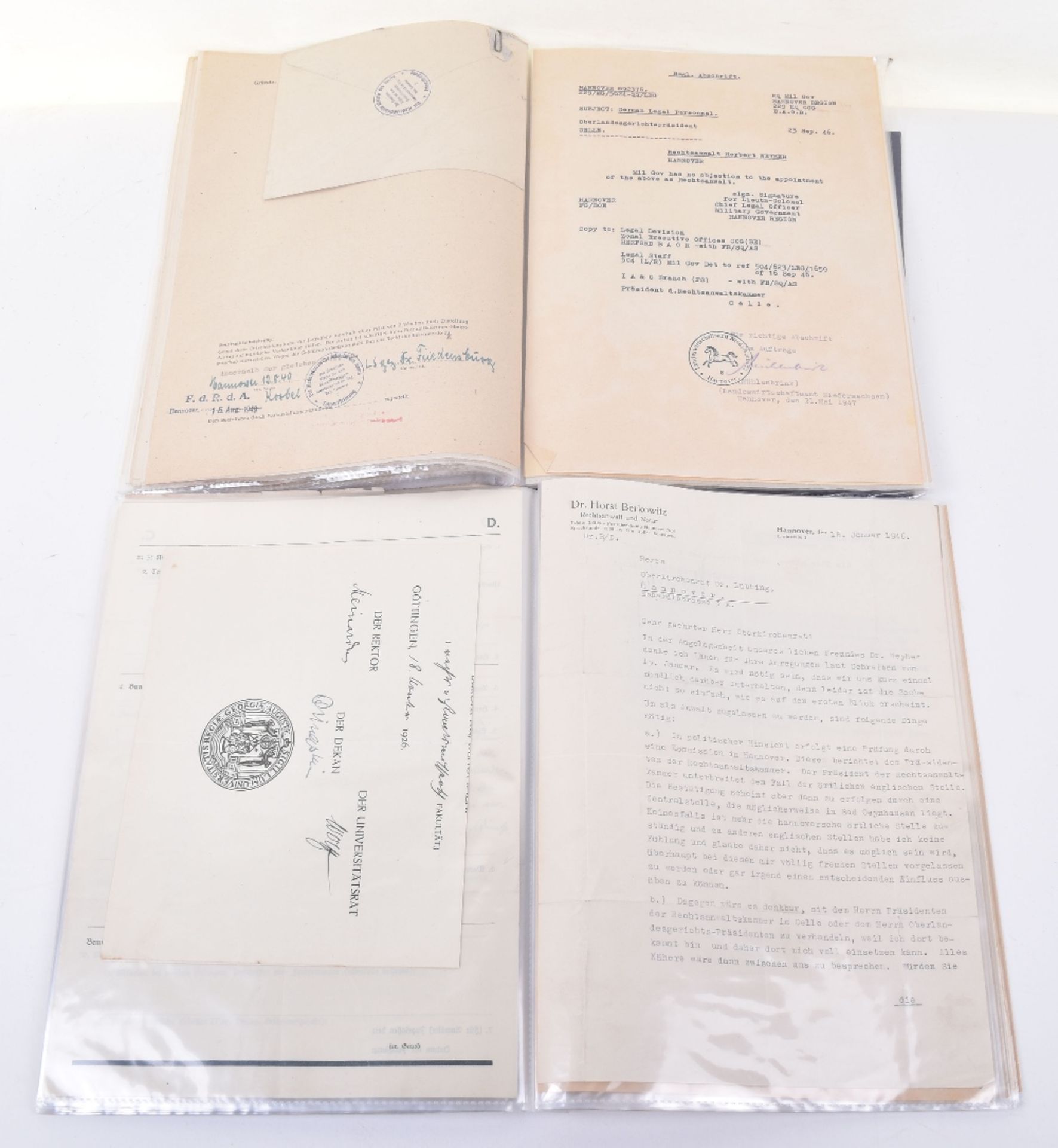 Important and Unusually Comprehensive Document Grouping to a German Lawyer Herr Herbert Weyher, with