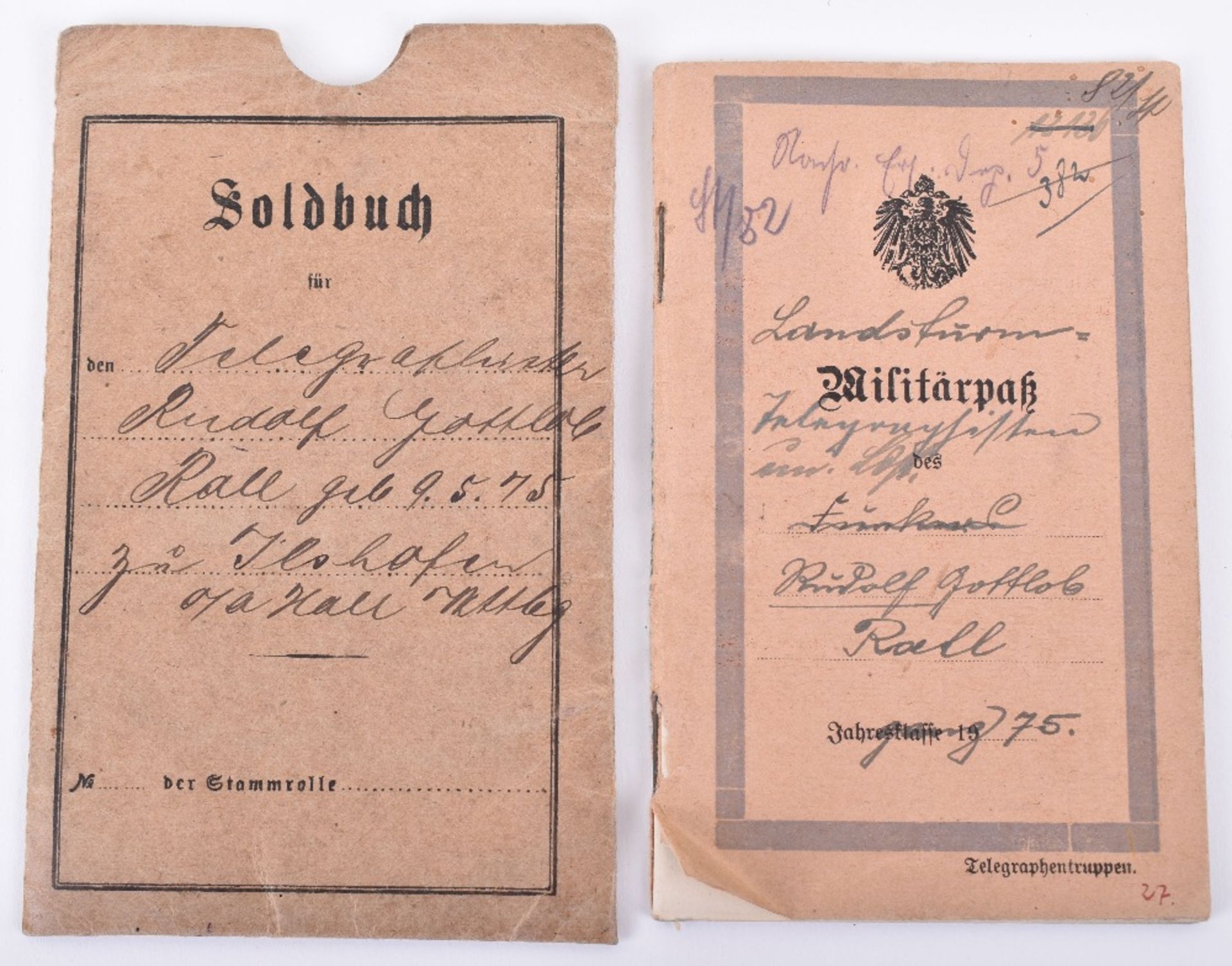 WW1 Soldbuch and Militarpass of Gunther Rall’s Father Rudolf Gottlob Rall - Image 5 of 7