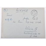 1943 Dated Feldpost Envelope Addressed to Gunther Rall’s Wife