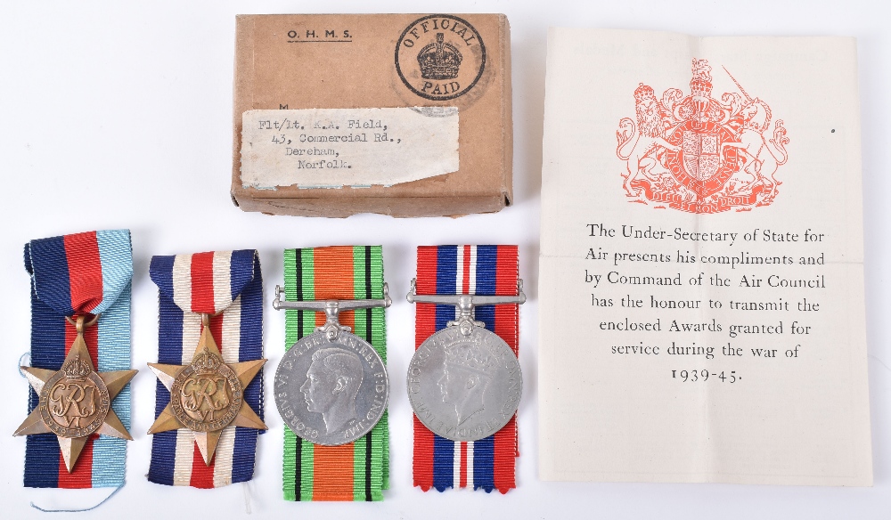WW2 Campaign Medal Group Awarded to Flight Lieutenant K A Field Royal Air Force