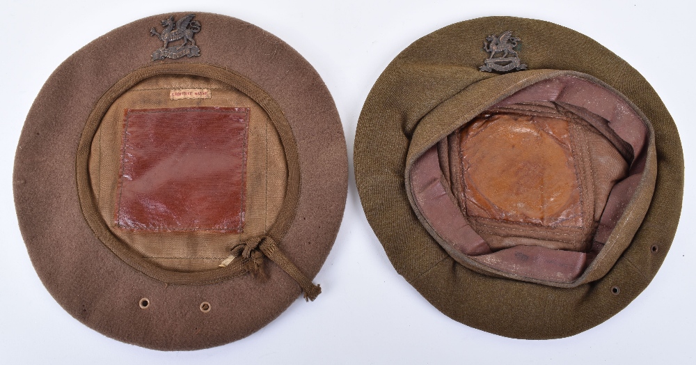 2x WW2 The Buffs (East Kent) Regiment Officers General Service Berets