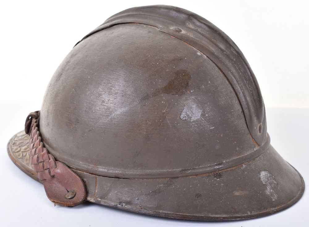 WW1 French Colonial Engineers Officers Adrian Pattern Helmet - Image 4 of 8