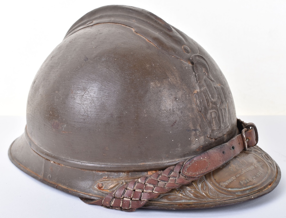 WW1 French Colonial Engineers Officers Adrian Pattern Helmet - Image 2 of 8