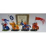 Britains set 1662, mounted Knight of Agincourt with standard