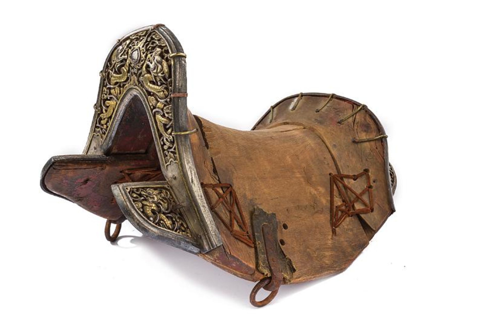 An important saddle with iron mounts