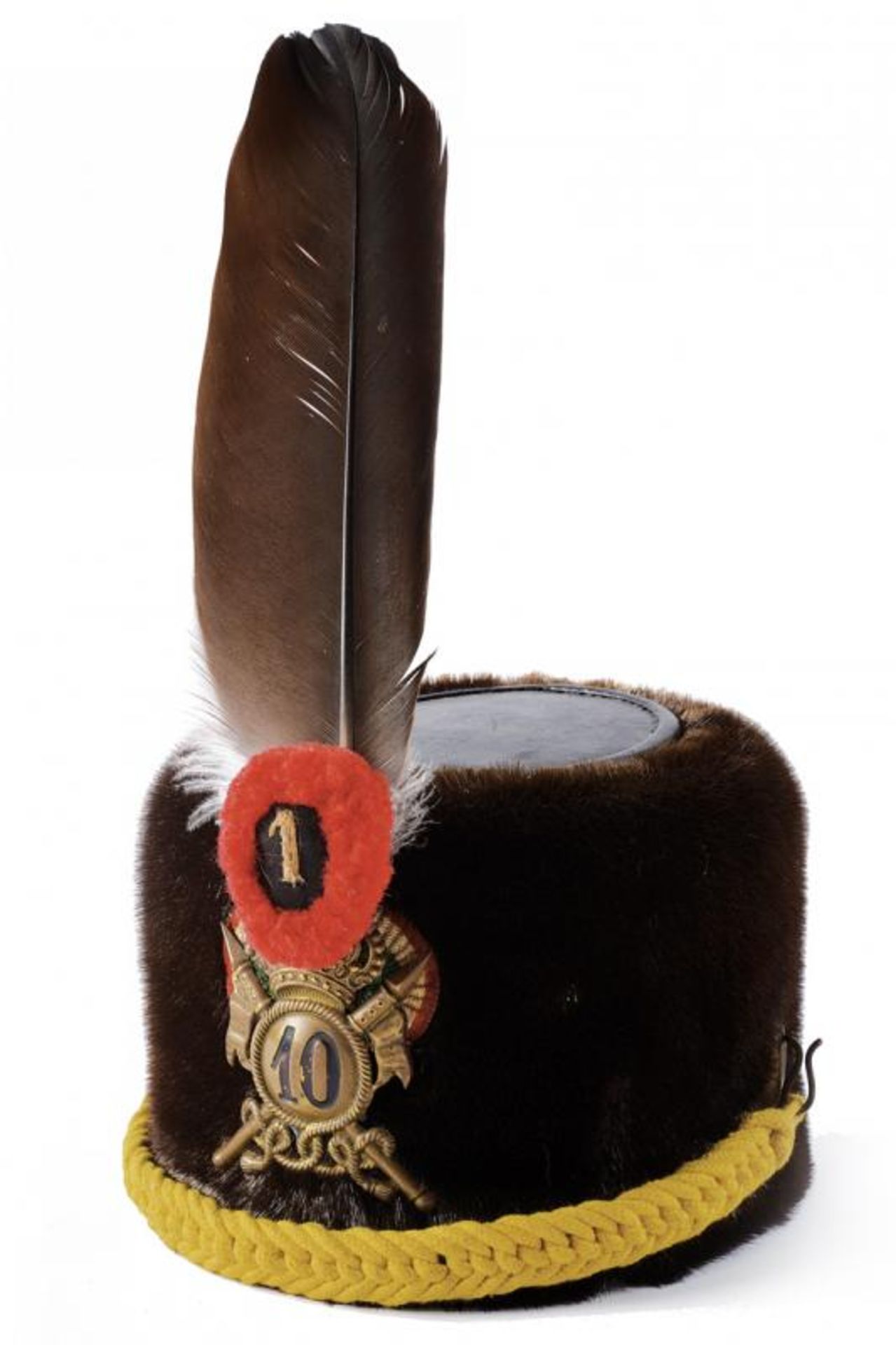 A cavalry NC-officer's bearskin from the 10th lancer's regiment Victor Emmanuel II